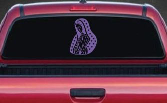 Virgin Mary Madonna in Prayer Car Truck Vinyl Window Decal Sticker (Purple)