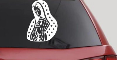Virgin Mary Madonna in Prayer Car Truck Vinyl Window Decal Sticker