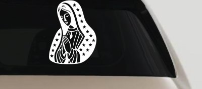 Virgin Mary Madonna in Prayer Car Truck Vinyl Window Decal Sticker