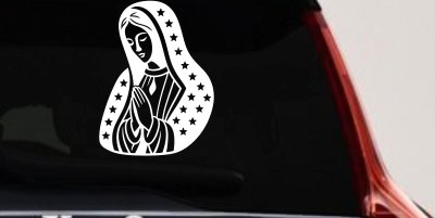 Virgin Mary Madonna in Prayer Car Truck Vinyl Window Decal Sticker