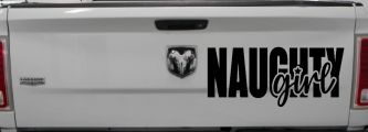 Naughty Girl Car or Truck Vinyl Window Decal Sticker (Black)