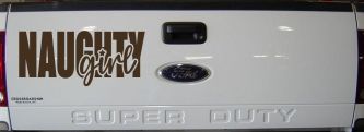 Naughty Girl Car or Truck Vinyl Window Decal Sticker (Brown)