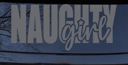 Naughty Girl Car or Truck Vinyl Window Decal Sticker (Silver)