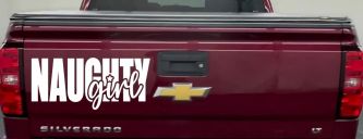 Naughty Girl Car or Truck Vinyl Window Decal Sticker (White)