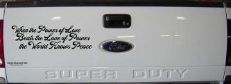 Power of Love Beats Love of Power World Peace Car or Truck Vinyl Window Decal Sticker (Black)