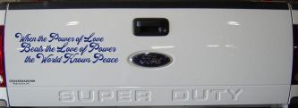 Power of Love Beats Love of Power World Peace Car or Truck Vinyl Window Decal Sticker (Navy)
