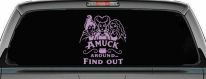 Amuck Around Find Out Car Witch Truck Vinyl Window Decal Sticker (Lilac)