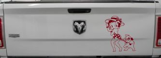 Betty Boop iconic Coopertone Car Truck Vinyl Window Decal Sticker (Burgundy)