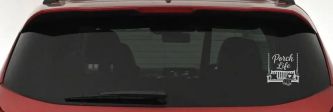 Porch Life with Porch Swing Car or Truck Vinyl Window Decal Sticker (Light Gray)