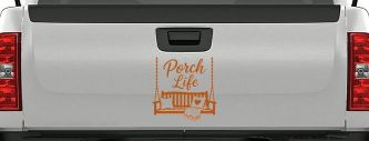 Porch Life with Porch Swing Car or Truck Vinyl Window Decal Sticker (Nut Brown)