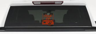 Porch Life with Porch Swing Car or Truck Vinyl Window Decal Sticker (Orange Red)