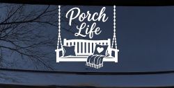 Porch Life with Porch Swing Car or Truck Vinyl Window Decal Sticker