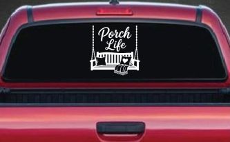 Porch Life with Porch Swing Car or Truck Vinyl Window Decal Sticker