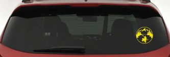 Man Kayaking in Mountains Car or Truck Vinyl Window Decal Sticker (Yellow)