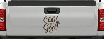 Child of God Car or Truck Vinyl Window Decal Sticker (Brown)