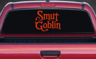 Smut Goblin Car or Truck Vinyl Window Decal Sticker (Orange Red)