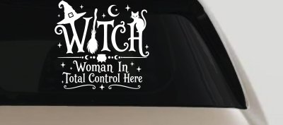 WITCH Women In Total Control Here Car Truck Vinyl Window Decal Sticker