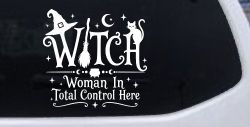 WITCH Women In Total Control Here Car Truck Vinyl Window Decal Sticker