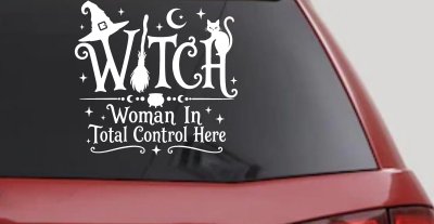 WITCH Women In Total Control Here Car Truck Vinyl Window Decal Sticker