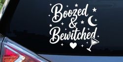 Boozed and Bewitched Car or Truck Vinyl Window Decal Sticker