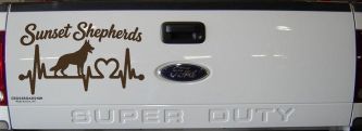 Sunset Shepherds Special Request Car or Truck Vinyl Window Decal Sticker (Brown)