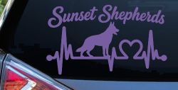 Sunset Shepherds Special Request Car or Truck Vinyl Window Decal Sticker (Purple)