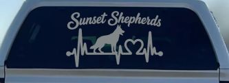 Sunset Shepherds Special Request Car or Truck Vinyl Window Decal Sticker (Telegrey)