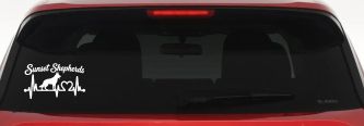 Sunset Shepherds Special Request Car or Truck Vinyl Window Decal Sticker (White)