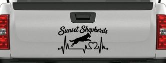 Sunset Shepherds Jumping Special Request Car or Truck Vinyl Window Decal Sticker (Black)