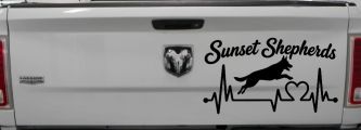 Sunset Shepherds Jumping Special Request Car or Truck Vinyl Window Decal Sticker (Black)