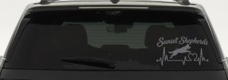 Sunset Shepherds Jumping Special Request Car or Truck Vinyl Window Decal Sticker (Silver)
