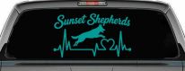 Sunset Shepherds Jumping Special Request Car or Truck Vinyl Window Decal Sticker (Turquoise)