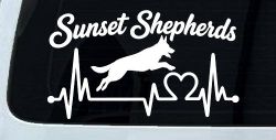 Sunset Shepherds Jumping Special Request Car or Truck Vinyl Window Decal Sticker