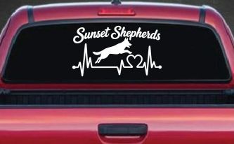 Sunset Shepherds Jumping Special Request Car or Truck Vinyl Window Decal Sticker