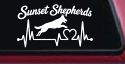 Sunset Shepherds Jumping Special Request Car or Truck Vinyl Window Decal Sticker