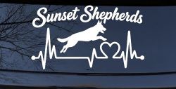 Sunset Shepherds Jumping Special Request Car or Truck Vinyl Window Decal Sticker