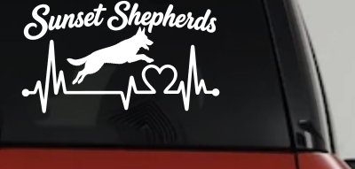 Sunset Shepherds Jumping Special Request Car or Truck Vinyl Window Decal Sticker