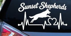 Sunset Shepherds Jumping Special Request Car or Truck Vinyl Window Decal Sticker