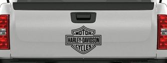 Harley Davidson Motorcycle Car or Truck Vinyl Window Decal Sticker (Black)