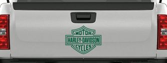 Harley Davidson Motorcycle Car or Truck Vinyl Window Decal Sticker (Dark Green)