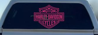 Harley Davidson Motorcycle Car or Truck Vinyl Window Decal Sticker (Hot Pink)