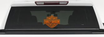 Harley Davidson Motorcycle Car or Truck Vinyl Window Decal Sticker (Orange)