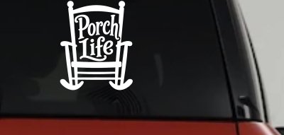 Porch Life Rocking Chair Car or Truck Vinyl Window Decal Sticker