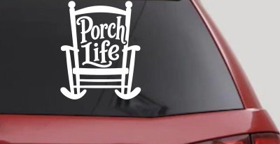 Porch Life Rocking Chair Car or Truck Vinyl Window Decal Sticker