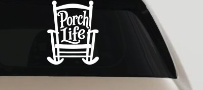 Porch Life Rocking Chair Car or Truck Vinyl Window Decal Sticker