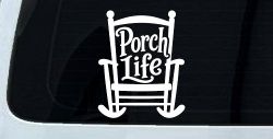 Porch Life Rocking Chair Car or Truck Vinyl Window Decal Sticker