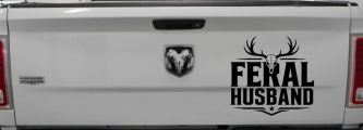 Feral Husband Car or Truck Vinyl Window Decal Sticker (Black)