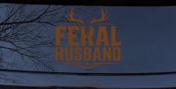 Feral Husband Car or Truck Vinyl Window Decal Sticker (Copper)
