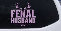 Feral Husband Car or Truck Vinyl Window Decal Sticker (Lilac)