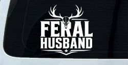 Feral Husband Car or Truck Vinyl Window Decal Sticker